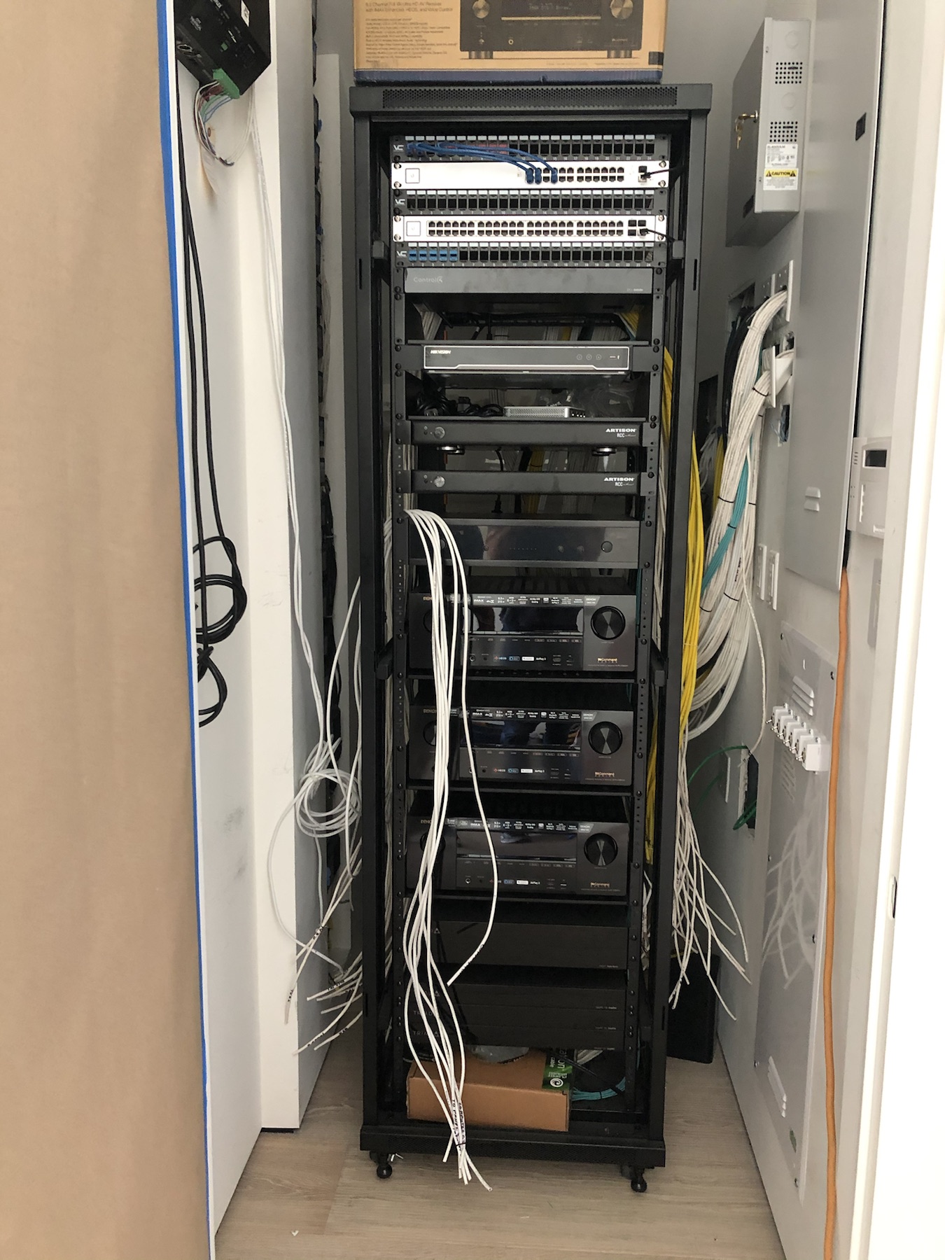Clean residential rack and cable management